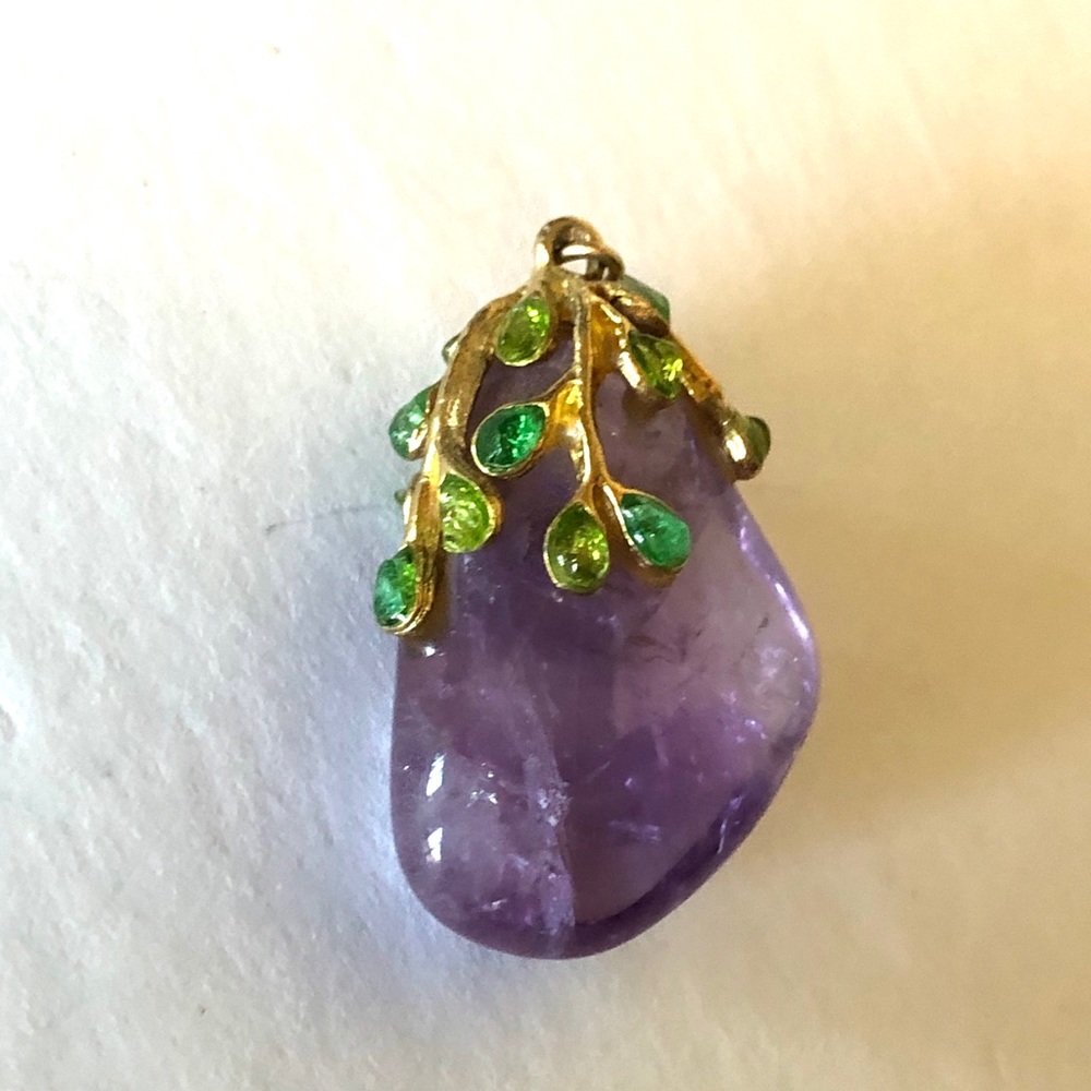 Vintage Polished Amethyst Nugget Drop Pendant - Picture 4 of 7